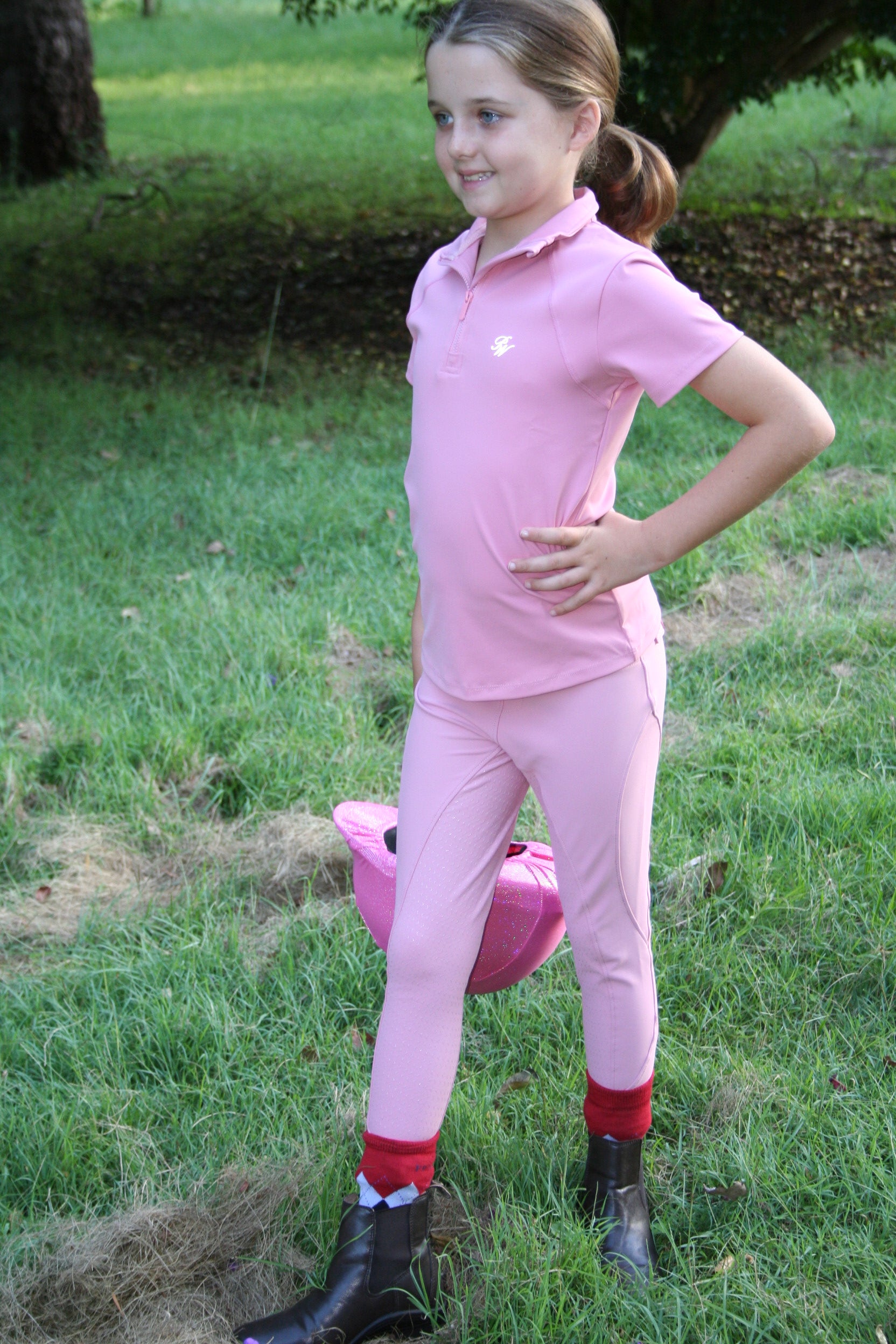 Peter Williams Riding Apparel Riding Pants Luxe Performance Riding Breeches Youth - Pink