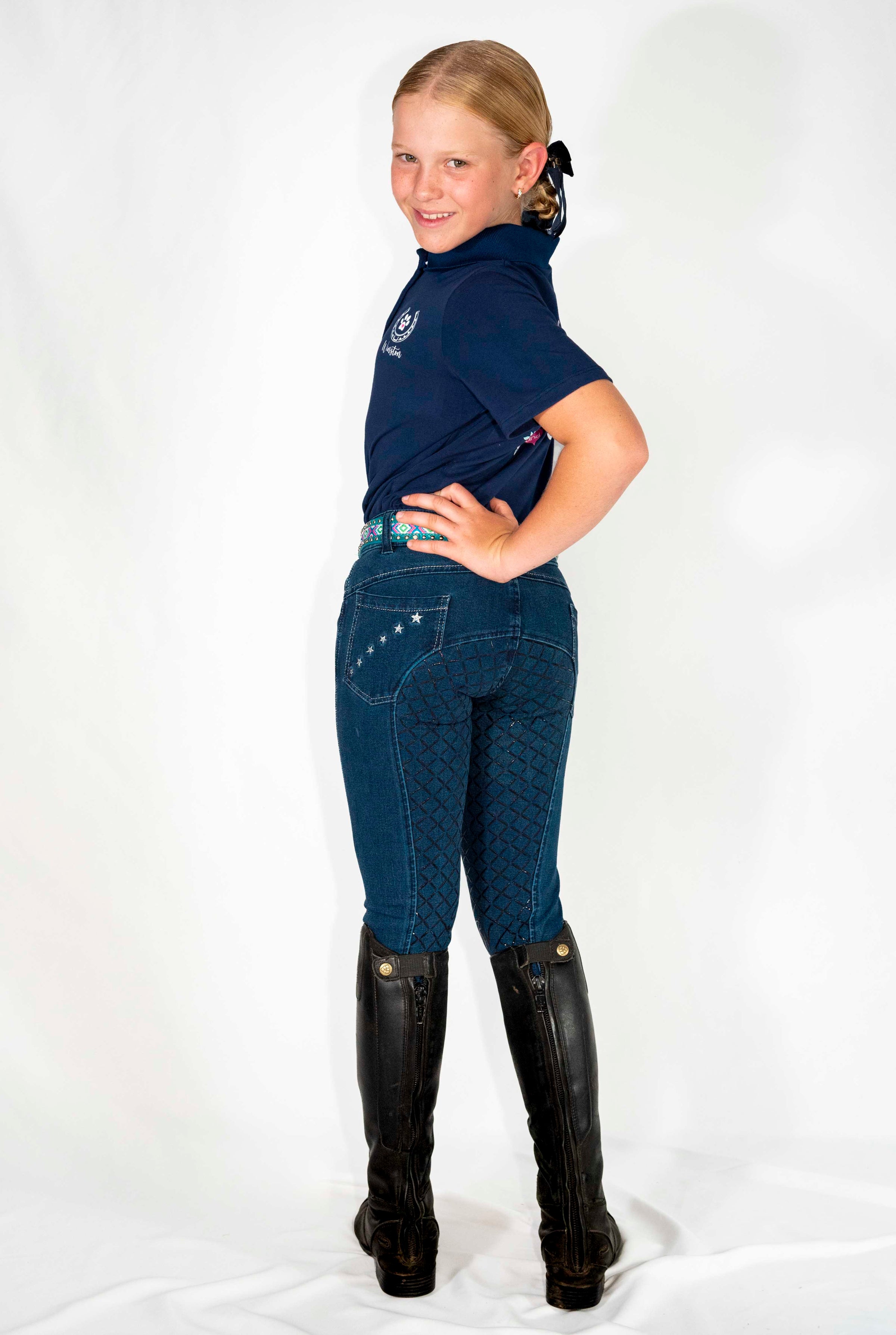 Peter Williams Riding Apparel Breeches Lennox Youth Horse Riding Denim Breeches