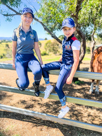 Peter Williams Riding Apparel Riding Pants Performance Riding Tights - BLUE BUTTERFLY