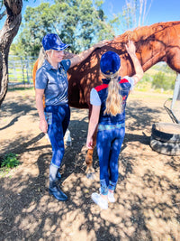 Peter Williams Riding Apparel Riding Pants Performance Riding Tights - BLUE BUTTERFLY