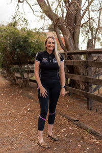 Peter Williams Riding Apparel Riding Pants Performance Riding Tights with Pocket  - PINK BUTTERFLY