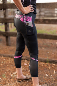 Peter Williams Riding Apparel Riding Pants Performance Riding Tights with Pocket  - PINK BUTTERFLY