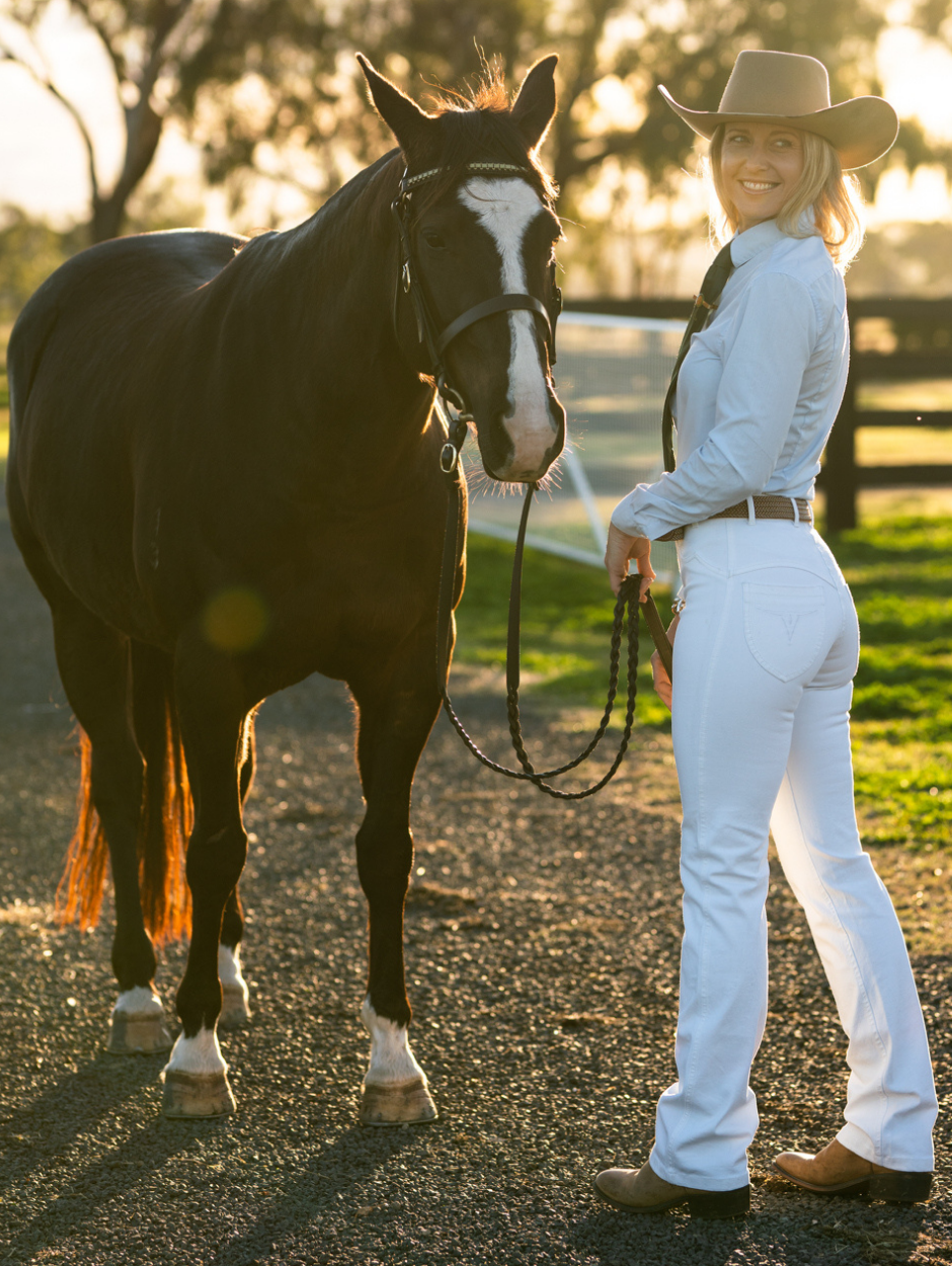 Peter Williams Tamworth White Denim Riding Jeans