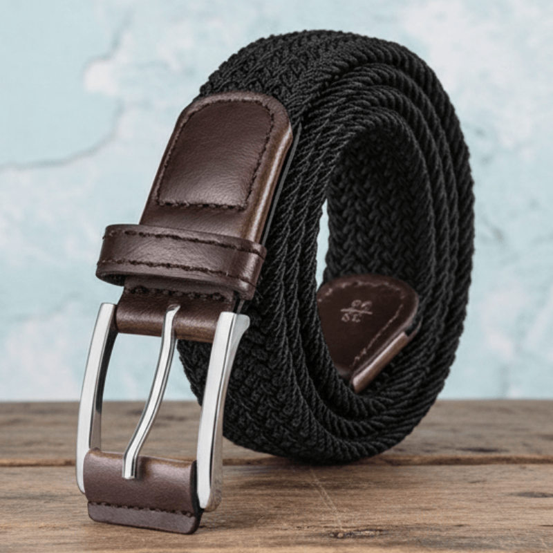 Peter Williams Riding Apparel Braided Belt PW Braided Belt with Leather Finish - Black