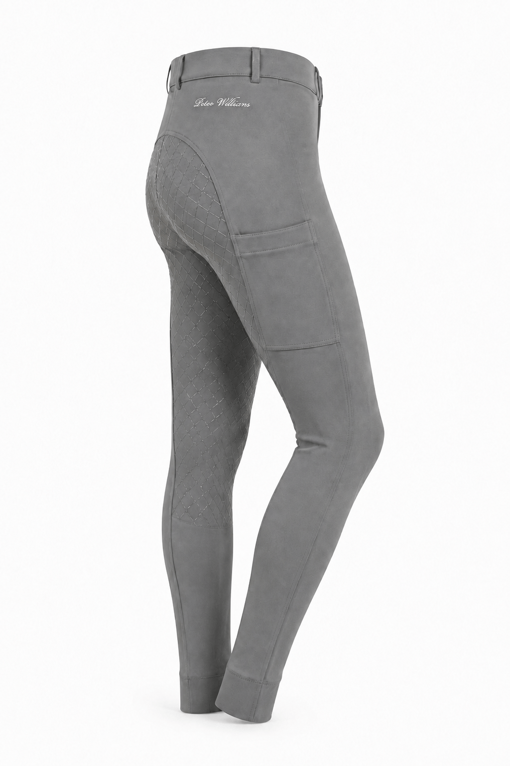 Peter Williams Riding Apparel Horse Riding Jodhpurs Grey Pull On Riding Jodhpurs | Gel Seat & Phone Pocket