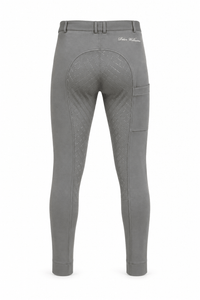 Peter Williams Riding Apparel Horse Riding Jodhpurs Grey Pull On Riding Jodhpurs | Gel Seat & Phone Pocket