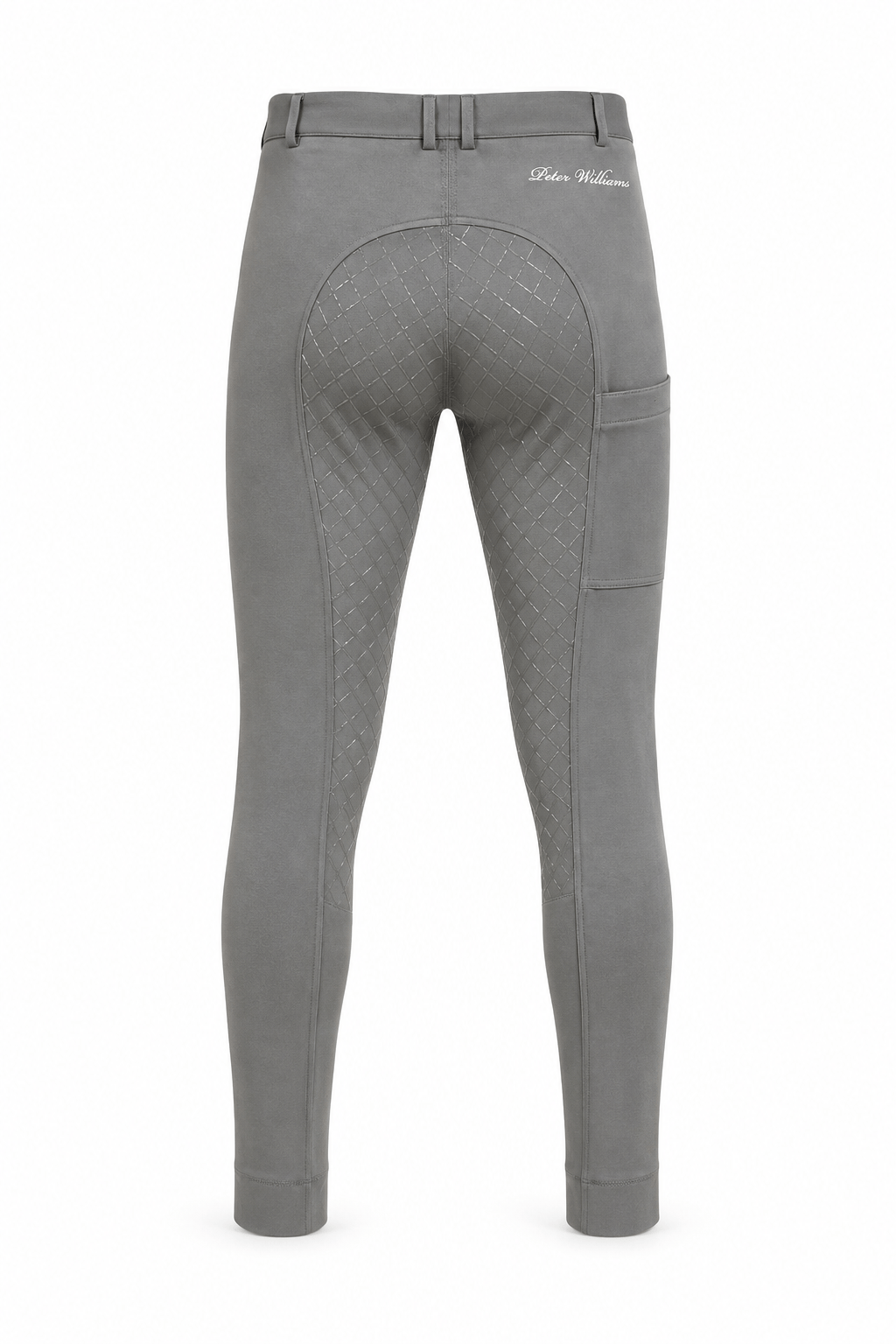 Peter Williams Riding Apparel Horse Riding Jodhpurs Grey Pull On Riding Jodhpurs | Gel Seat & Phone Pocket