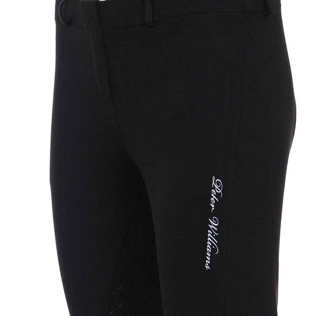 Peter Williams Riding Apparel Horse Riding Jodhpurs Pull On Riding Jodhpurs  with Gel Seat and Phone Pocket - Black