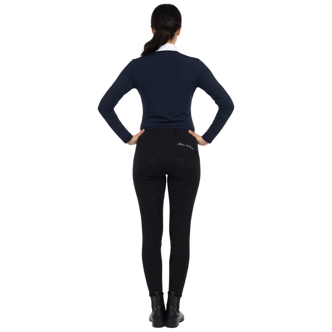 Peter Williams Riding Apparel Horse Riding Jodhpurs Pull On Riding Jodhpurs  with Gel Seat and Phone Pocket - Black