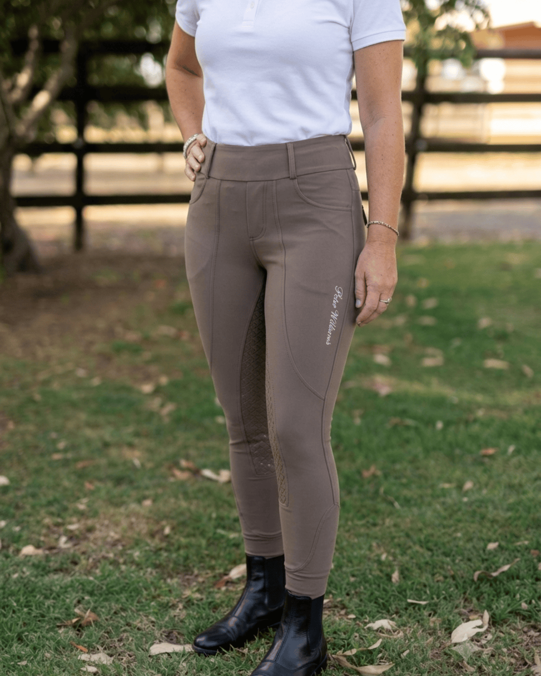 Peter Williams Riding Apparel Horse Riding Tights Ladies Milk Chocolate Riding Tights – Full Gel Seat