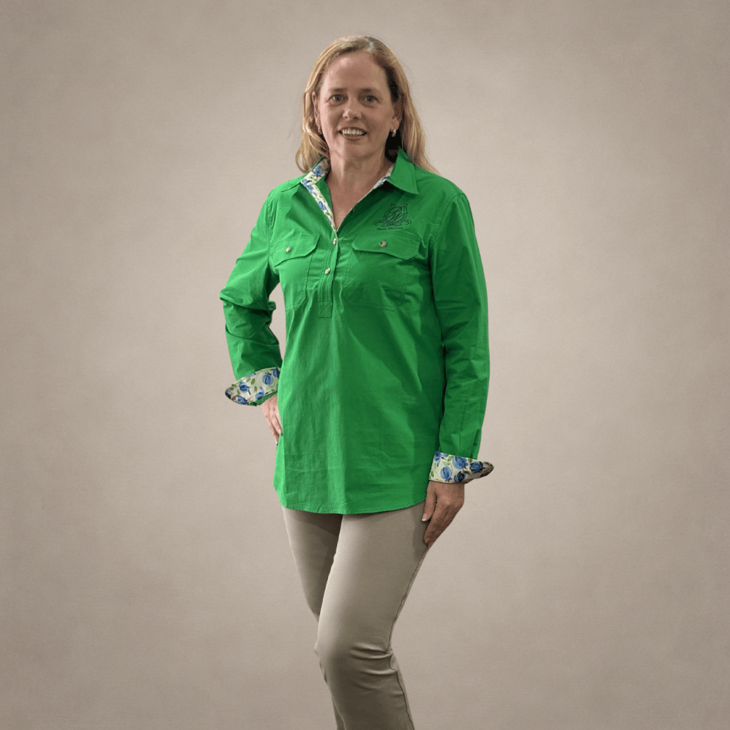 Peter Williams Riding Apparel Long Sleeve Shirt Workwear Shirt - Green