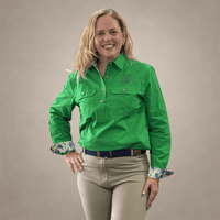 Peter Williams Riding Apparel Long Sleeve Shirt Workwear Shirt - Green