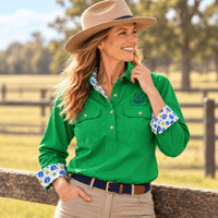 Peter Williams Riding Apparel Long Sleeve Shirt Workwear Shirt - Green