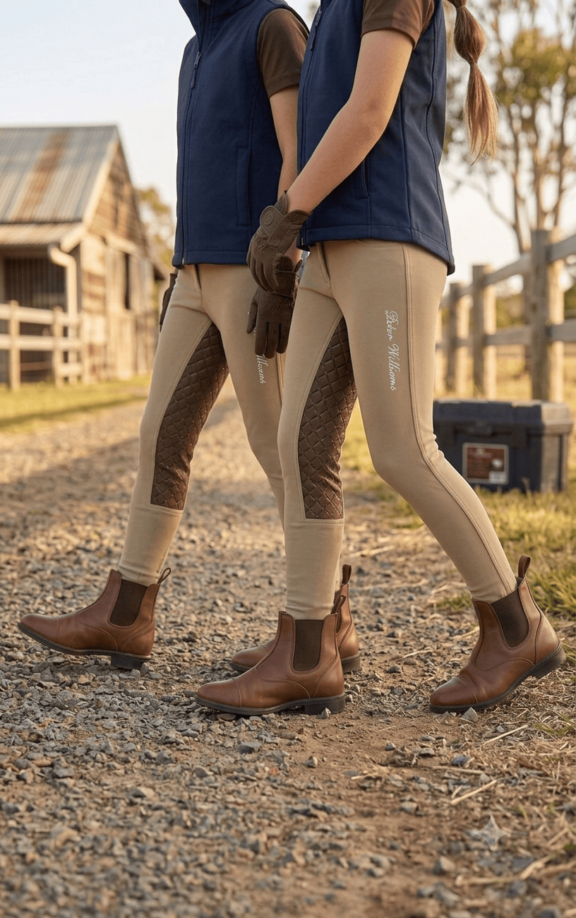 Peter Williams Riding Apparel Riding Pants Kids Hunt Riding Tights – Beige/Brown