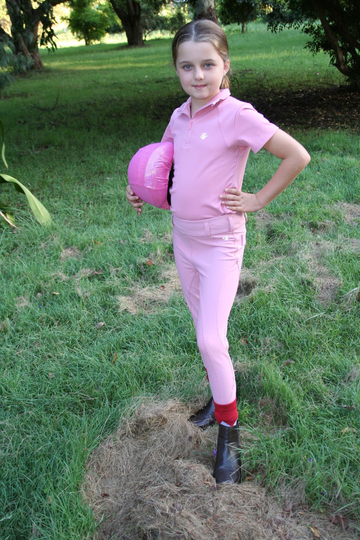 Peter Williams Riding Apparel Riding Pants Luxe Performance Riding Breeches Youth - Pink