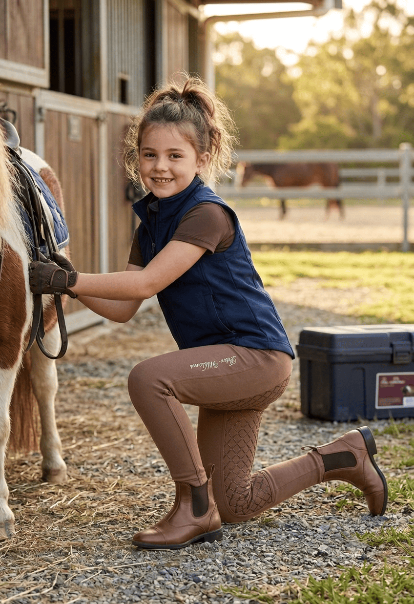 Peter Williams Riding Apparel Riding Pants Milk Chocolate Kids Riding Tights