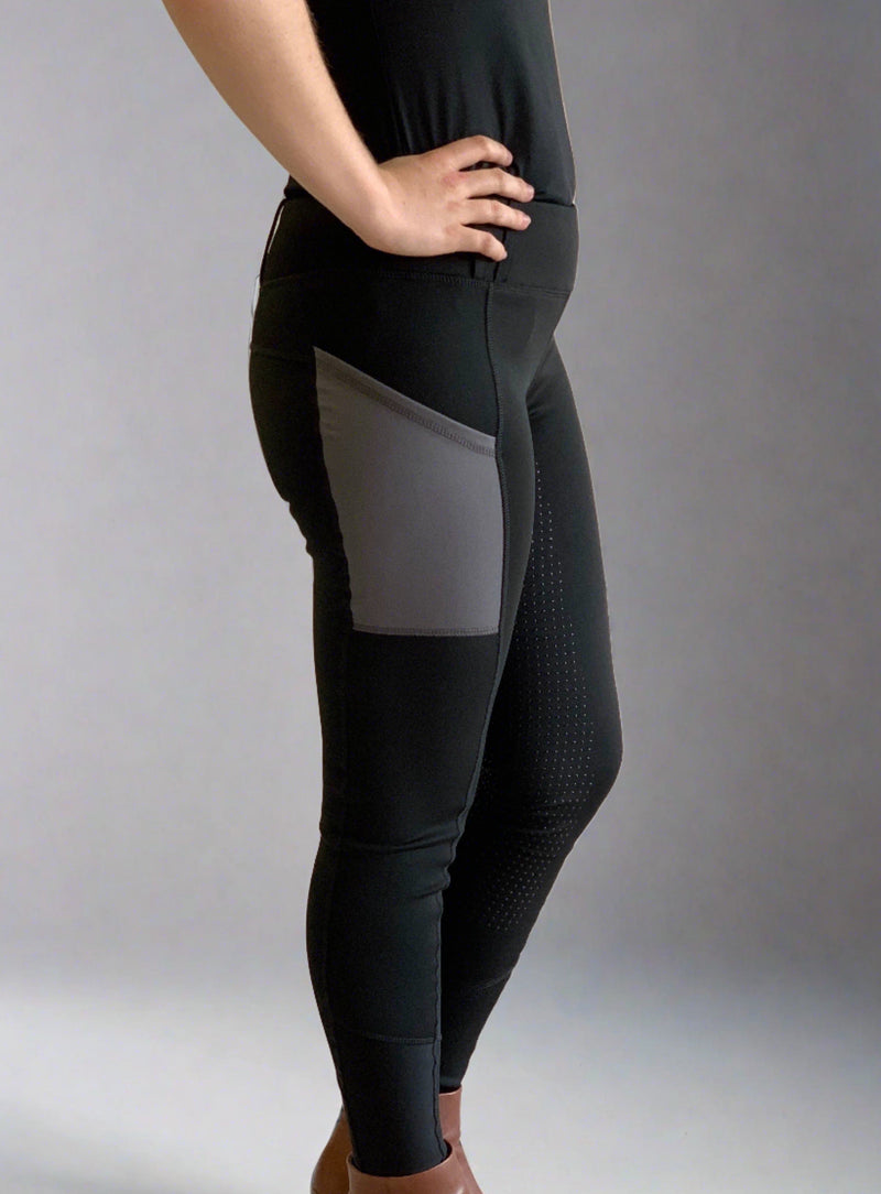 Peter Williams Riding Apparel Riding Pants Performance Riding Tights with Pocket - RAVEN
