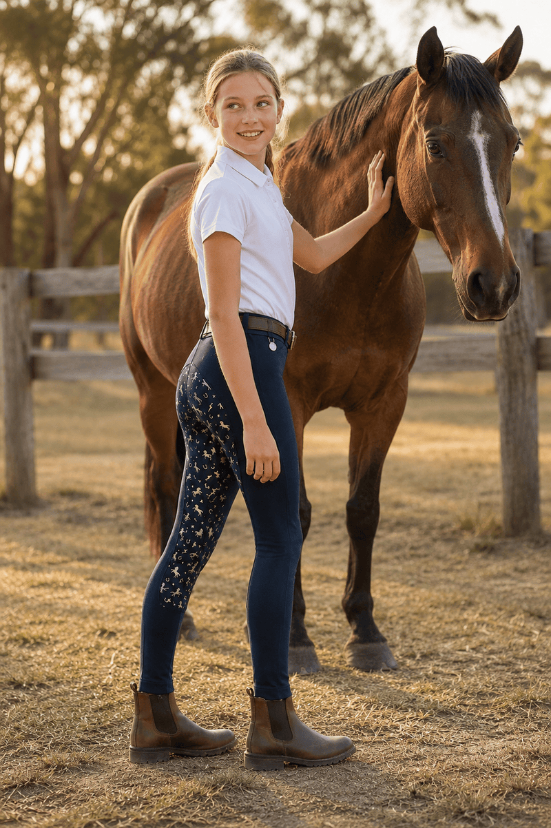 Peter Williams Riding Apparel Riding Pants Pull On Jodhpurs - Storm Rider - Navy
