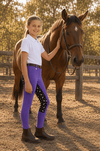 Peter Williams Riding Apparel Riding Pants Pull On Jodhpurs - Storm Rider - Purple