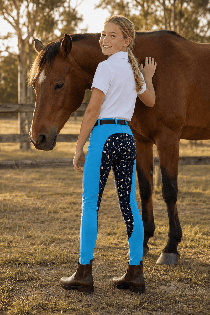Peter Williams Riding Apparel Riding Pants Pull On Jodhpurs - Storm Rider - Turquoise