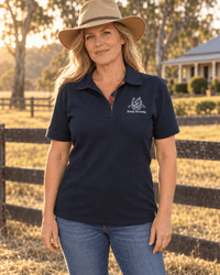 Peter Williams Riding Apparel Riding Shirts Ladies Polo Shirt - Navy Blue