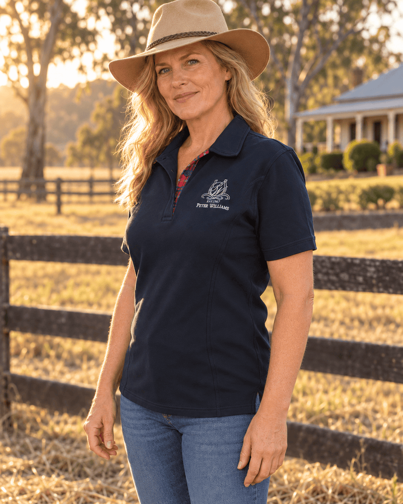 Peter Williams Riding Apparel Riding Shirts Ladies Polo Shirt - Navy Blue