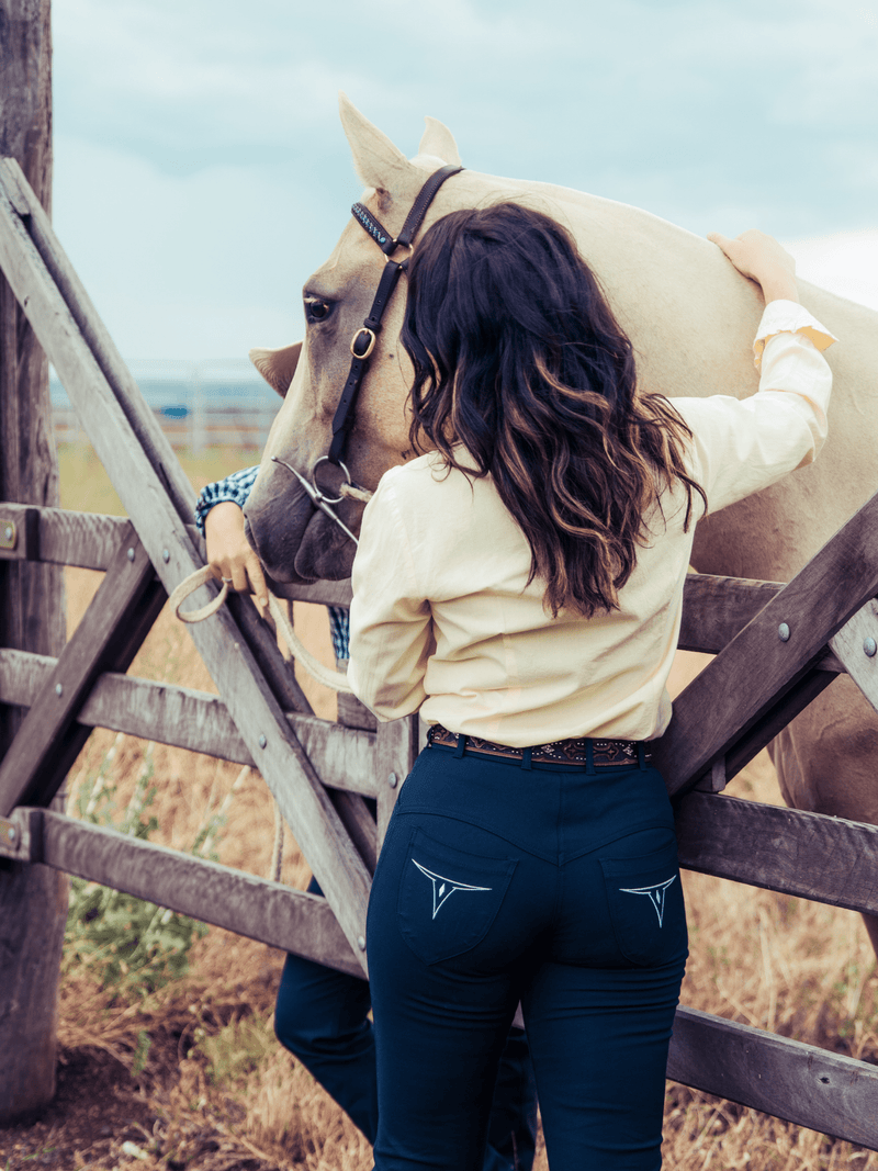 PW Roxby Denim Riding Jeans - Ladies - NAVY - Peter Williams Riding Apparel