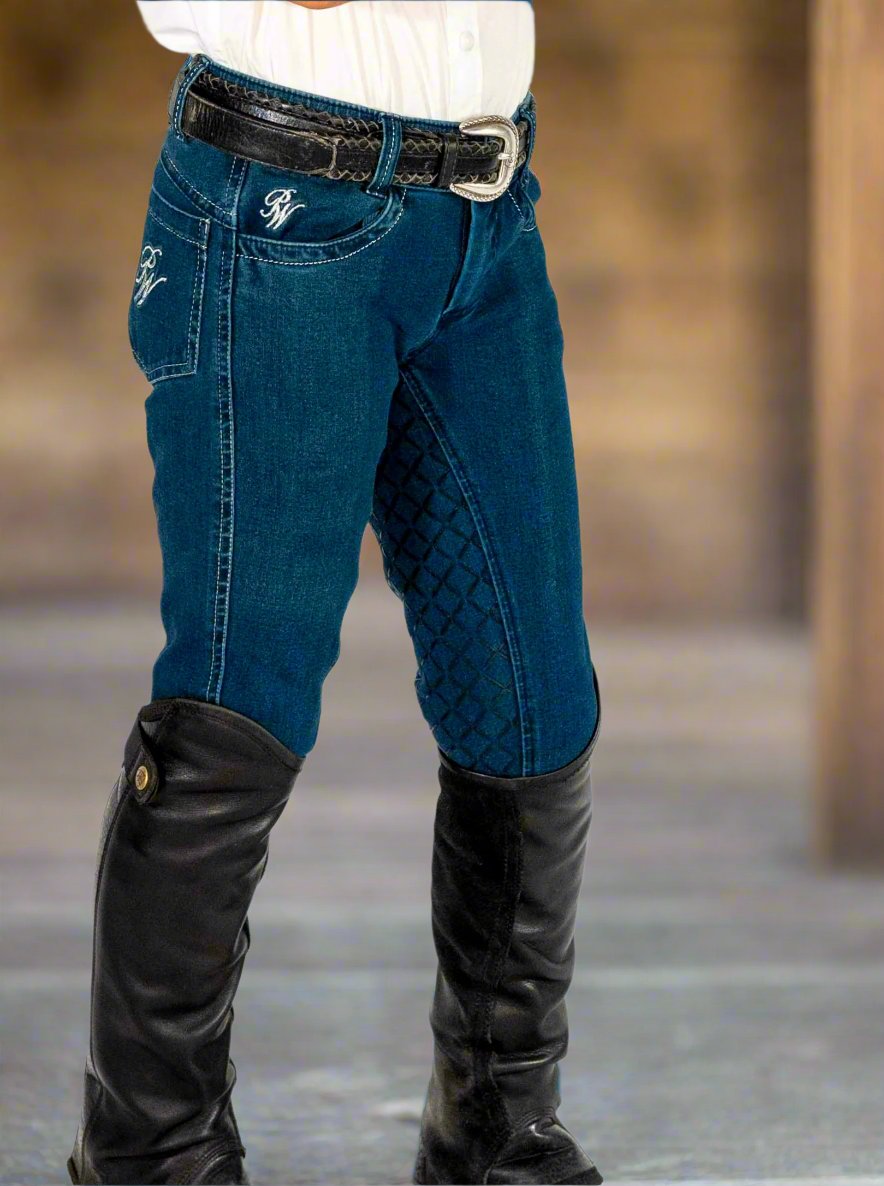 Peter Williams Riding Apparel Breeches Lennox Youth Horse Riding Denim Breeches
