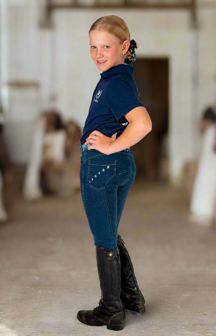 Peter Williams Riding Apparel Breeches Lennox Youth Horse Riding Denim Breeches