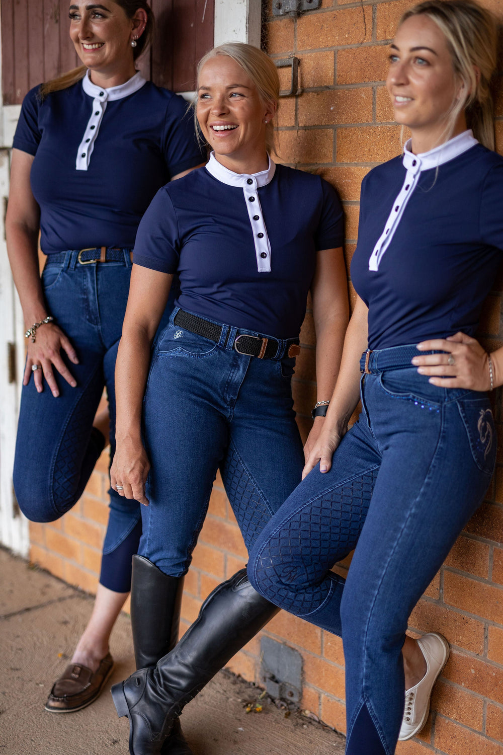 Alana Equestrian Horse Riding Show Shirt - Navy – Peter Williams Riding ...