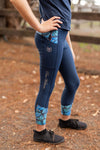 Peter Williams Riding Apparel Riding Pants Performance Riding Tights - BLUE BUTTERFLY