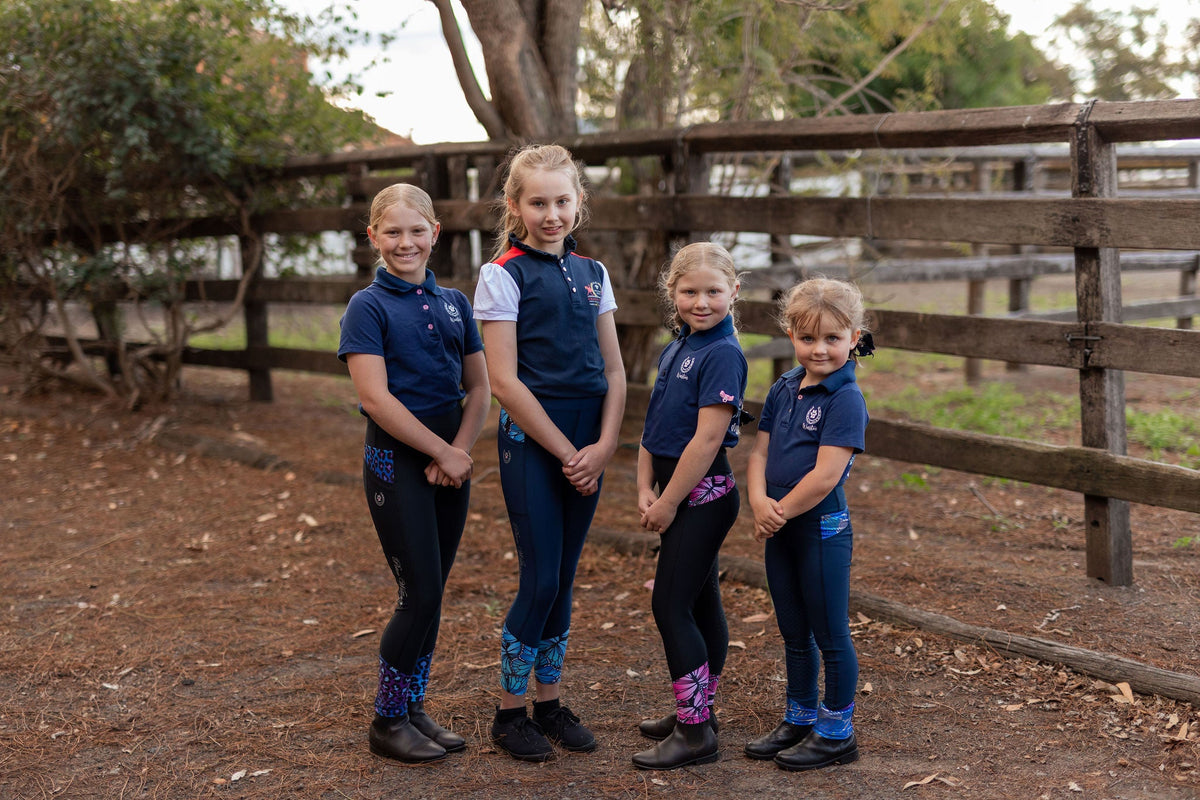 Peter Williams Riding Apparel Riding Pants Performance Riding Tights - BLUE BUTTERFLY