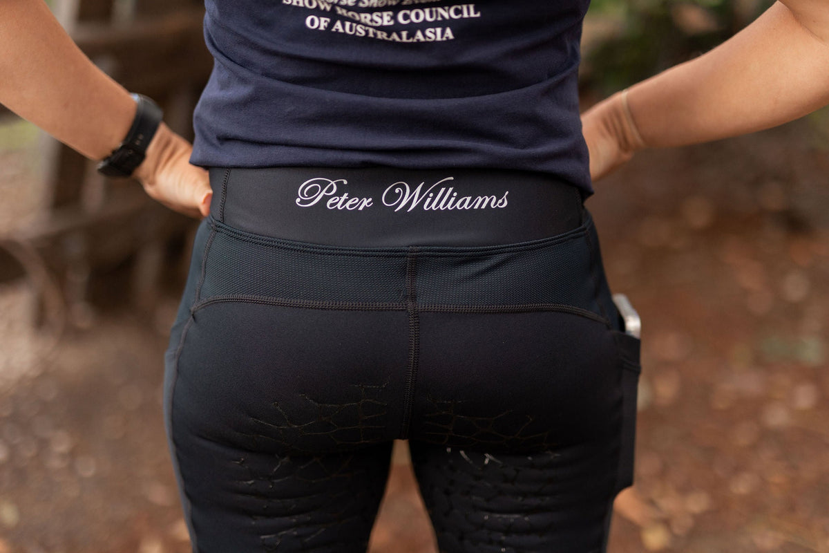 Peter Williams Riding Apparel Riding Pants Performance Riding Tights with Pocket - EBONY Black