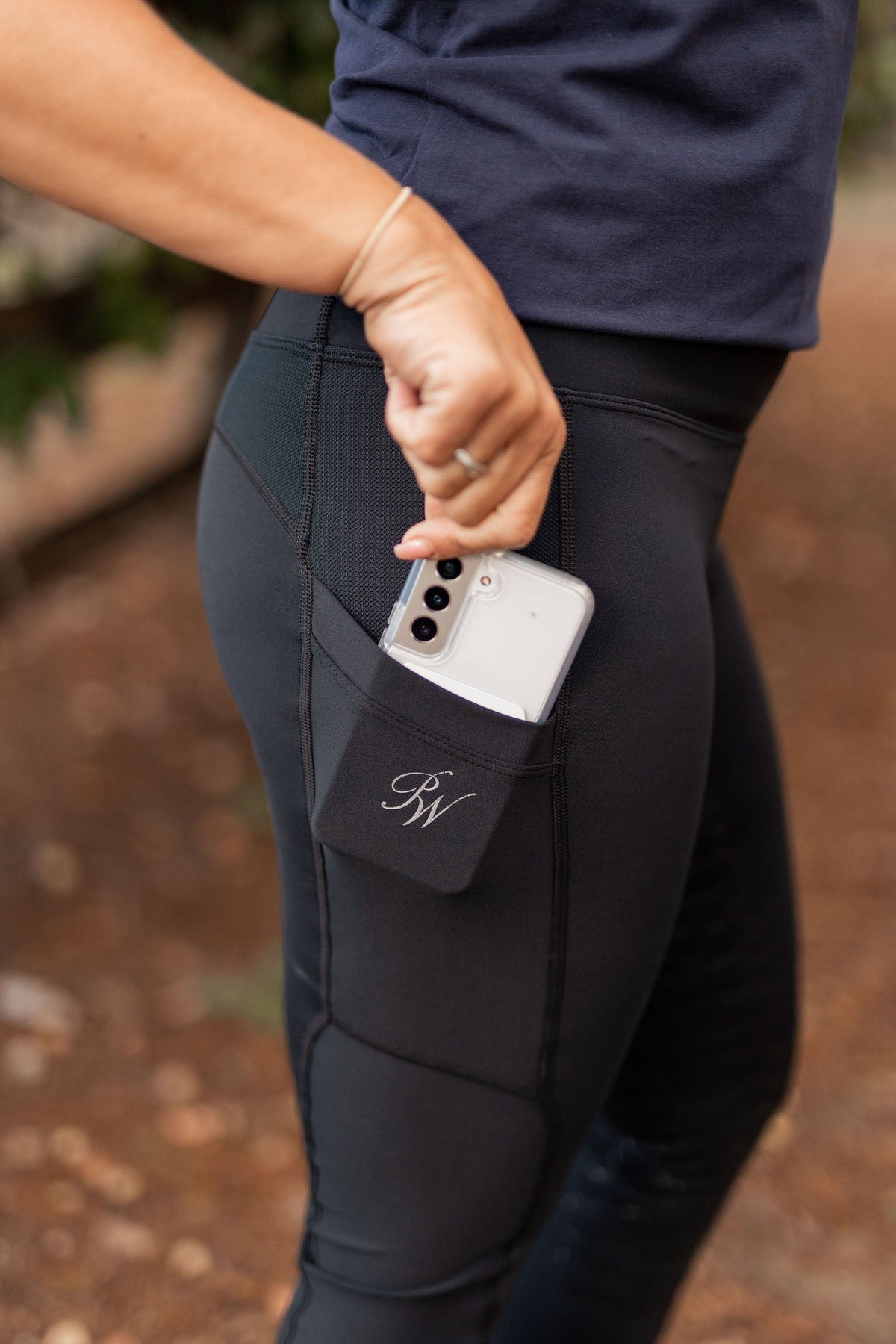 Peter Williams Riding Apparel Riding Pants Performance Riding Tights with Pocket - EBONY Black