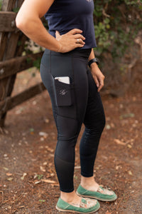 Peter Williams Riding Apparel Riding Pants Performance Riding Tights with Pocket - EBONY Black