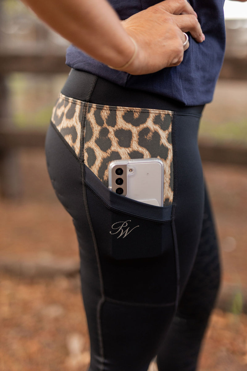 Peter Williams Riding Apparel Riding Pants Performance Riding Tights with Pocket  - LEOPARD
