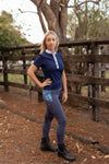 Peter Williams Riding Apparel Riding Pants Performance Riding Tights with Pockets - GREYSTONE BUTTERFLY