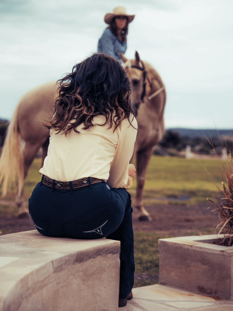 Peter Williams Riding Apparel Western Riding Pants Roxby Horse Riding Jeans - Ladies - NAVY