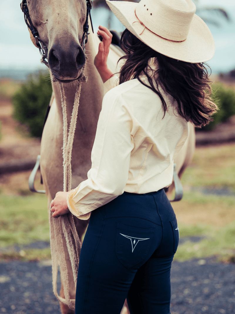 Peter Williams Riding Apparel Western Riding Pants Roxby Horse Riding Jeans - Ladies - NAVY