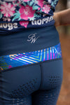 PW Riding Tights - GEO BLUE - Youth - Peter Williams Riding Apparel