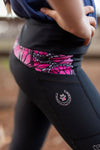 Riding Tights - Black with Pink Butterfly - Youth - Peter Williams Riding Apparel